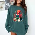 Octopus Reading Books Tea Coffee Comfort Colors Sweatshirt Chalky Mint