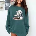 Old English Sheepdog Books Reading Dog Breed Graphic Comfort Colors Sweatshirt Chalky Mint