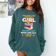 Once Upon A Time There Was A Girl Who Loves Books And Cats Comfort Colors Sweatshirt Chalky Mint