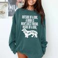 Outside Of A Dog A Book Is Man's Best Friend Apparel Comfort Colors Sweatshirt Chalky Mint