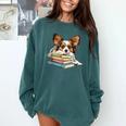 Papillon Books Reading Dog Breed Graphic For Men Women Kids Comfort Colors Sweatshirt Chalky Mint Papillon Books Reading Dog Breed Graphic For Men Women Kids Comfort Colors Sweatshirt Chalky Mint