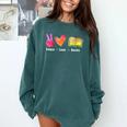 Peace Love Books Reader Librarian Library Book Comfort Colors Sweatshirt Chalky Mint