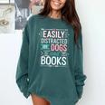 Pet Lover Easily Distracted By Dogs And Books Joke Men Comfort Colors Sweatshirt Chalky Mint