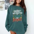 Pet Lover Joke Easily Distracted By Dogs And Books Men Comfort Colors Sweatshirt Chalky Mint