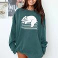 Polar Bear Reading Book Pajama Sleep Comfort Colors Sweatshirt Chalky Mint