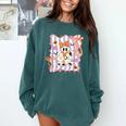 Preppy Coquette Bow Ghost Reading Books Halloween Book Comfort Colors Sweatshirt Chalky Mint