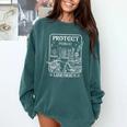 Protect Public Libraries Support Local Librarian Book Lover Comfort Colors Sweatshirt Chalky Mint