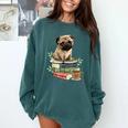 Pug Dog Reading Book Coffee Read Books Be Kind Stay Weird Comfort Colors Sweatshirt Chalky Mint Pug Dog Reading Book Coffee Read Books Be Kind Stay Weird Comfort Colors Sweatshirt Chalky Mint