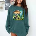 Rabbit Reading Book Under Large Mushroom Easter Bandana Comfort Colors Sweatshirt Chalky Mint Rabbit Reading Book Under Large Mushroom Easter Bandana Comfort Colors Sweatshirt Chalky Mint