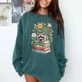 Raccoon Books Reading Flowers Comfort Colors Sweatshirt Chalky Mint Raccoon Books Reading Flowers Comfort Colors Sweatshirt Chalky Mint