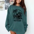 Raccoon Reading Books Summer Humor Trash Reader Comfort Colors Sweatshirt Chalky Mint