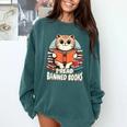 I Read Banned Books Shirt Cat Lover Bookworm Reader Men Women Kids Comfort Colors Sweatshirt Chalky Mint