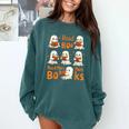 Read Boo KS Read More Bo KS Cute Ghost Reading Book Comfort Colors Sweatshirt Chalky Mint