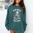 Read Books Be Kind Stay Weird Skeleton Reading Goth Flower Comfort Colors Sweatshirt Chalky Mint Read Books Be Kind Stay Weird Skeleton Reading Goth Flower Comfort Colors Sweatshirt Chalky Mint