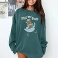Read More Books Pigeon Book Lover Comfort Colors Sweatshirt Chalky Mint