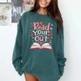 Read Your Heart Out Teacher Valentines Day Reading Book Love Premium Tri-Blend Comfort Colors Sweatshirt Chalky Mint