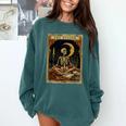 The Reader Tarot Card Book Lover Skeleton Art Goth Style Comfort Colors Sweatshirt Chalky Mint
