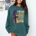 Reading Bookish Dragon Fantasy Comfort Colors Sweatshirt Chalky Mint