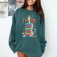 Reading Books Librarian Reader Nerd I'm Ok School Teacher Comfort Colors Sweatshirt Chalky Mint