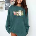 Reading All The Way Christmas Book Lover For Women And Teens Comfort Colors Sweatshirt Chalky Mint