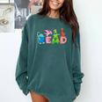 Reading Dinosaur T Rex Dino Book Lover Comfort Colors Sweatshirt Chalky Mint Reading Dinosaur T Rex Dino Book Lover Comfort Colors Sweatshirt Chalky Mint