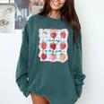 Reading Is My Jam Preppy Stawberry Bookworm Book Lover Nerd Comfort Colors Sweatshirt Chalky Mint