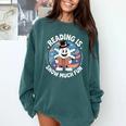 Reading Is Snow Much Fun Snowflake Top Hat Book Fan Winter Comfort Colors Sweatshirt Chalky Mint Reading Is Snow Much Fun Snowflake Top Hat Book Fan Winter Comfort Colors Sweatshirt Chalky Mint