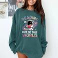 Reading Is Out Of This World Space Book Lover Comfort Colors Sweatshirt Chalky Mint