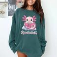 Readsalotl Axolotl Reading Cute Book Lover Bookworm Comfort Colors Sweatshirt Chalky Mint