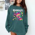 Readsolotl Cute Axolotl Book Lover Reading Women Girls Comfort Colors Sweatshirt Chalky Mint