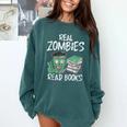 Real Zombies Read Books Zombie Comfort Colors Sweatshirt Chalky Mint