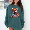 Red Panda Books Lover Reading Bookworm Comfort Colors Sweatshirt Chalky Mint