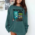 Respect Elders Cellphone Pushing Books In a Wheelchair Comfort Colors Sweatshirt Chalky Mint