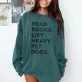 Retro Gym Book Lover Read Books Lift Heavy Pet Dogs Comfort Colors Sweatshirt Chalky Mint