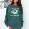 Retro Libraries Are For Everyone Racoon Reading Book Lover Comfort Colors Sweatshirt Chalky Mint