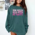 Ride Horses Read Books Be Happy Groovy Book Horse Premium Comfort Colors Sweatshirt Chalky Mint