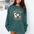 I Run ON HOT Tea & Books Reader Reading Meme Comfort Colors Sweatshirt Chalky Mint