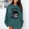 Salem Witch Book Club Bookish Halloween Cat Women Comfort Colors Sweatshirt Chalky Mint