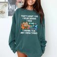 Sewing Reading Books Drinking Tea Sew Sewist Comfort Colors Sweatshirt Chalky Mint