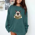 Siamese Cat Reading Book How To Train Your Human Humorous Comfort Colors Sweatshirt Chalky Mint Siamese Cat Reading Book How To Train Your Human Humorous Comfort Colors Sweatshirt Chalky Mint