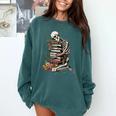 Skeleton Reading Book Halloween Bookworm Bibliophile Reader Comfort Colors Sweatshirt Chalky Mint Skeleton Reading Book Halloween Bookworm Bibliophile Reader Comfort Colors Sweatshirt Chalky Mint