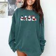 Snowman Reading Books Teacher Librarian Bookworm Christmas Comfort Colors Sweatshirt Chalky Mint