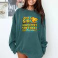 Softball Just A Girl Comic Book Style Graphic For Teens Comfort Colors Sweatshirt Chalky Mint