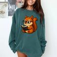 Squirrel Reading Book Lover Comfort Colors Sweatshirt Chalky Mint