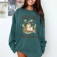 Stay At My Pad And Read Books Frog Introvert Reading Comfort Colors Sweatshirt Chalky Mint