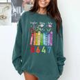Subtle Floral Foxglove Daisy Tulip Book Lover Comfort Colors Sweatshirt Chalky Mint