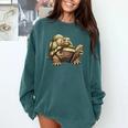 Sulcata Tortoise Reading A Book Comfort Colors Sweatshirt Chalky Mint