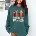 Support Banned Books Freedom I'm With The Banned Comfort Colors Sweatshirt Chalky Mint