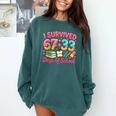 Survived 67 Days Of School Ice Cream Drip Apple Pencil Book Comfort Colors Sweatshirt Chalky Mint Survived 67 Days Of School Ice Cream Drip Apple Pencil Book Comfort Colors Sweatshirt Chalky Mint