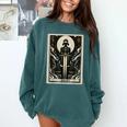 Tarot Cards Guide Book Esoteric Mysticism Clothing Tarot Card Justice Comfort Colors Sweatshirt Chalky Mint